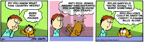Garfield on Saturday August 1, 1981 Comic Strip