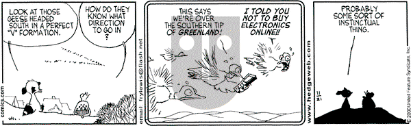 Over the Hedge on Tuesday November 21, 2000 Comic Strip