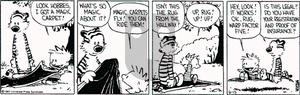 Calvin and Hobbes - Monday June 15, 1987 Comic Strip
