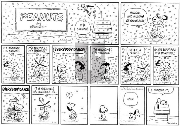 Peanuts on Sunday February 11, 1962 Comic Strip