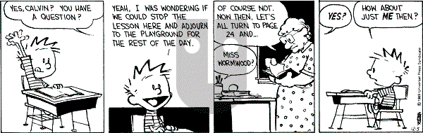 Calvin and Hobbes - Tuesday December 5, 1989 Comic Strip