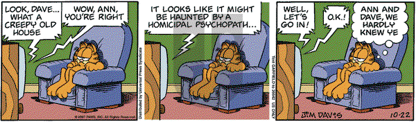 Garfield on Monday October 22, 2007 Comic Strip