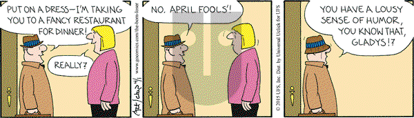 The Born Loser on Wednesday April 1, 2015 Comic Strip