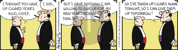 The Born Loser on Wednesday December 31, 2014 Comic Strip