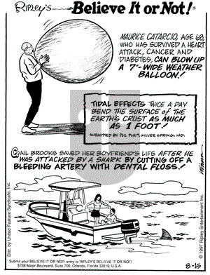Ripley's Believe It or Not on Friday August 15, 1997 Comic Strip