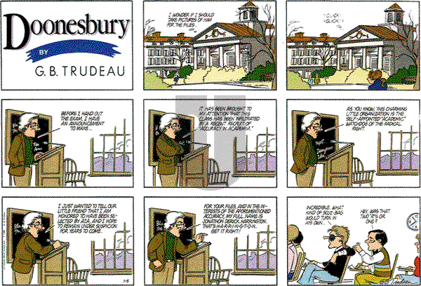 Doonesbury on Sunday January 5, 1986 Comic Strip