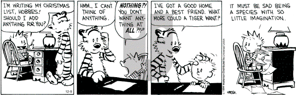 Calvin and Hobbes on Tuesday December 9, 2014 Comic Strip