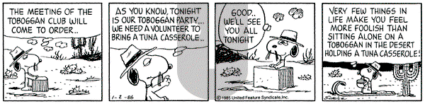 Peanuts on Thursday January 2, 1986 Comic Strip
