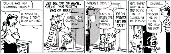Calvin and Hobbes on Friday March 31, 1995 Comic Strip