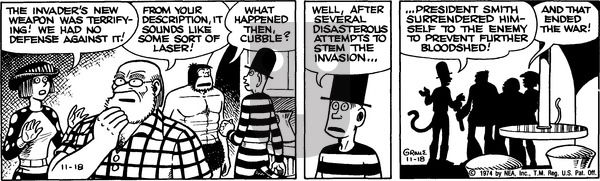 Alley Oop on Monday November 18, 1974 Comic Strip