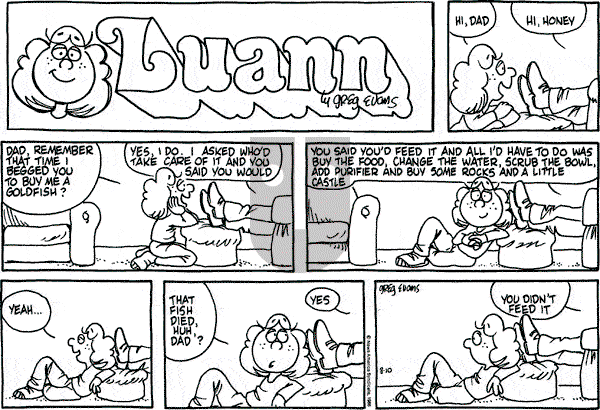 Luann on Wednesday August 8, 1990 Comic Strip
