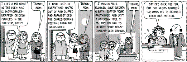 Cathy Classics on Friday January 31, 1992 Comic Strip