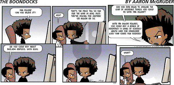 The Boondocks on Sunday January 22, 2012 Comic Strip