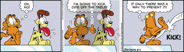 Garfield on Wednesday August 3, 2016 Comic Strip