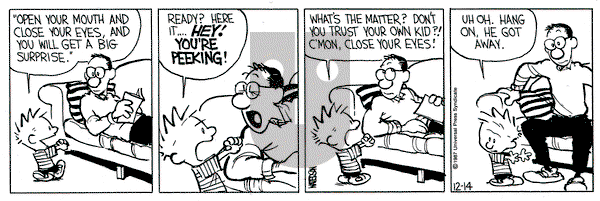 Calvin and Hobbes on Monday December 14, 1987 Comic Strip