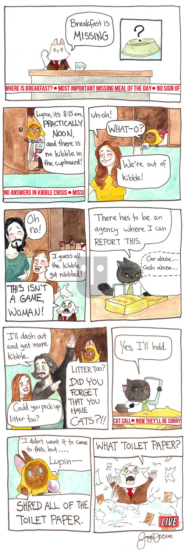Breaking Cat News on Sunday January 29, 2017 Comic Strip