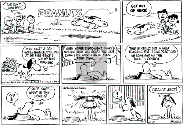 Peanuts - Sunday October 19, 1958 Comic Strip