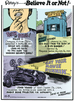 Ripley's Believe It or Not on Monday October 5, 2009 Comic Strip