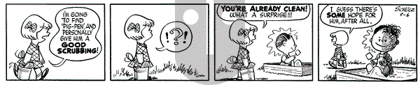 Peanuts on Monday September 6, 1954 Comic Strip