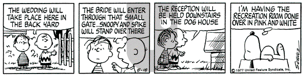 Peanuts on Thursday August 18, 1977 Comic Strip