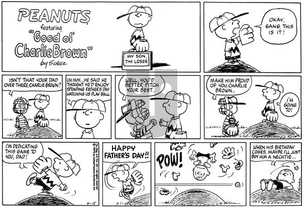 Peanuts on Sunday June 15, 1975 Comic Strip