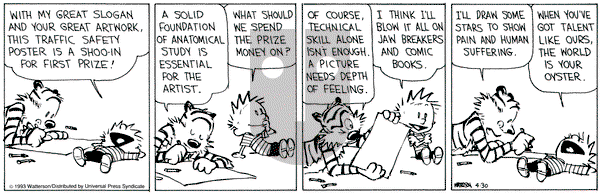 Calvin and Hobbes on Friday April 30, 1993 Comic Strip
