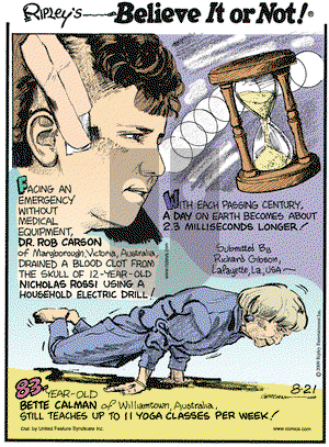 Ripley's Believe It or Not on Friday August 21, 2009 Comic Strip