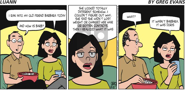 Luann on Sunday August 21, 2016 Comic Strip