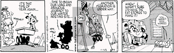 Over the Hedge on Thursday November 23, 2000 Comic Strip