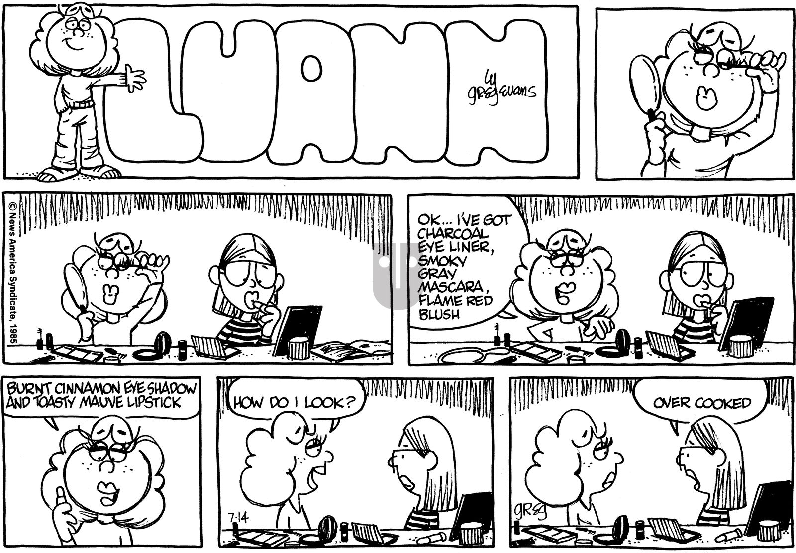 Luann - Sunday July 14, 1985 Comic Strip