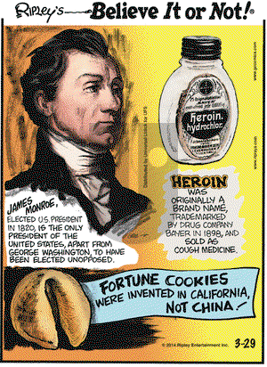 Ripley's Believe It or Not on Saturday March 29, 2014 Comic Strip