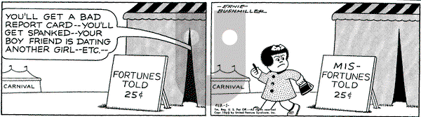 Nancy on Saturday February 1, 1969 Comic Strip