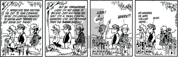 Doonesbury on Wednesday March 6, 1974 Comic Strip