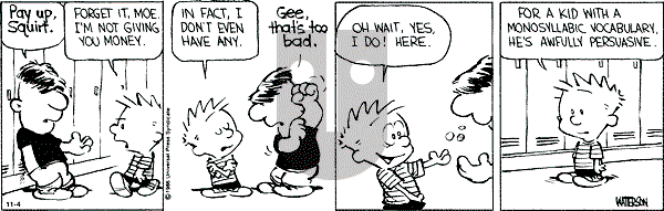Calvin and Hobbes - Monday November 4, 1991 Comic Strip