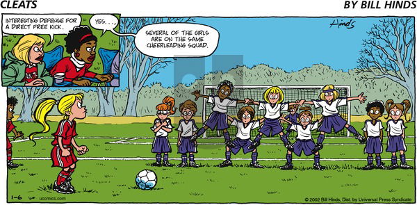 Cleats on Sunday January 6, 2002 Comic Strip
