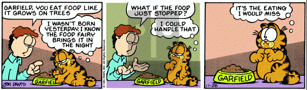 Garfield on Thursday November 28, 1985 Comic Strip
