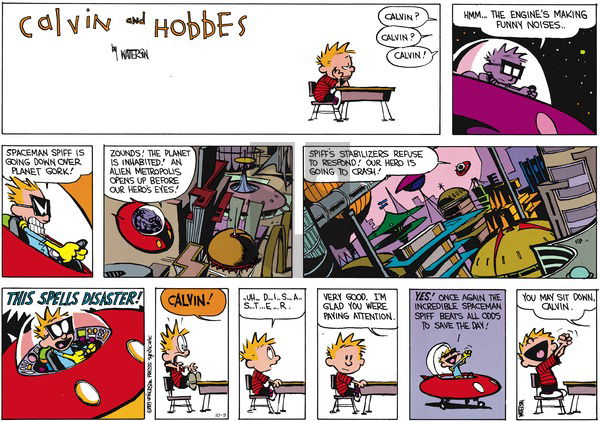 Calvin and Hobbes on Sunday October 5, 2014 Comic Strip