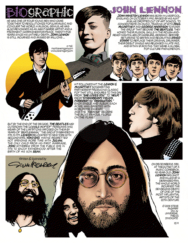 Biographic on Sunday December 4, 2005 Comic Strip