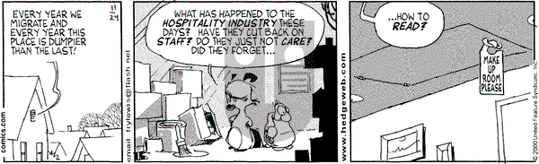 Over the Hedge on Saturday November 25, 2000 Comic Strip