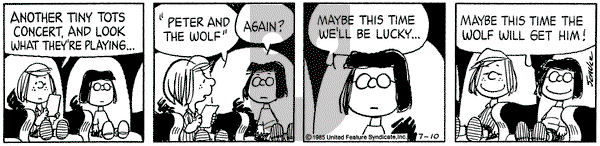 Peanuts on Wednesday July 10, 1985 Comic Strip