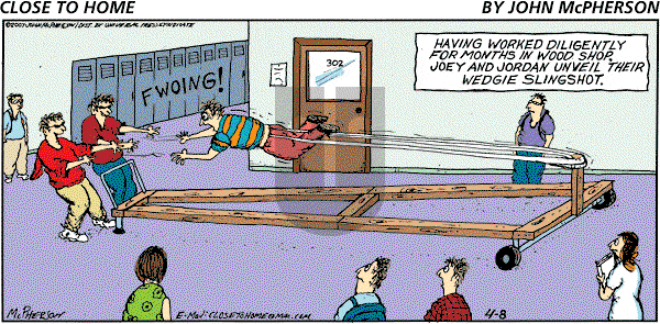 Close to Home on Sunday April 8, 2007 Comic Strip