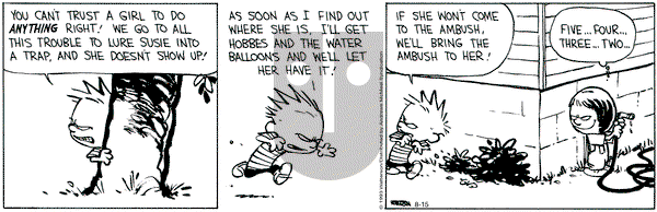 Calvin and Hobbes - Tuesday August 15, 2023 Comic Strip