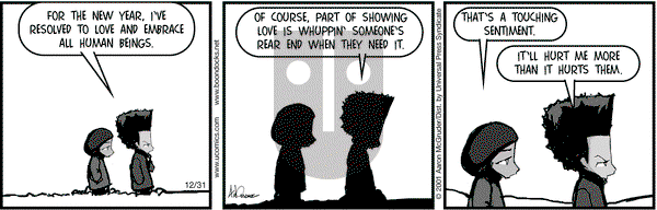 The Boondocks on Monday December 31, 2001 Comic Strip
