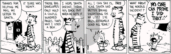 Calvin and Hobbes on Wednesday December 10, 2014 Comic Strip