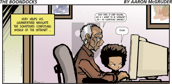 The Boondocks on Sunday November 18, 2012 Comic Strip