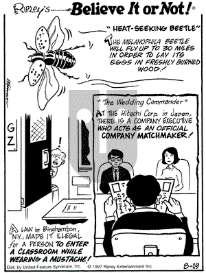 Ripley's Believe It or Not on Tuesday August 19, 1997 Comic Strip