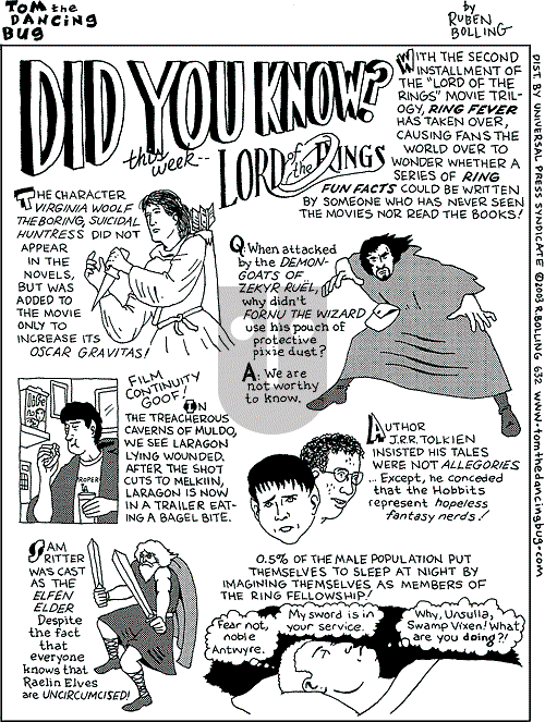 Tom the Dancing Bug on Saturday January 18, 2003 Comic Strip