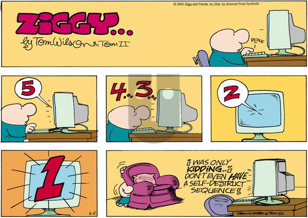 Ziggy on Sunday June 5, 2005 Comic Strip
