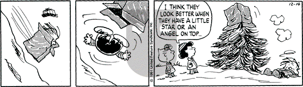 Peanuts - Saturday December 14, 1991 Comic Strip