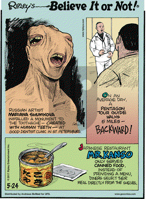 Ripley's Believe It or Not on Wednesday May 24, 2017 Comic Strip